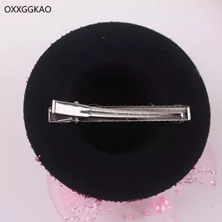 OXXGGKAO หมวก Fascinator สไตล์ปาร์ตี้ ประดับด้วยดอกไม้และกลิตเตอร์สำหรับสาวๆ