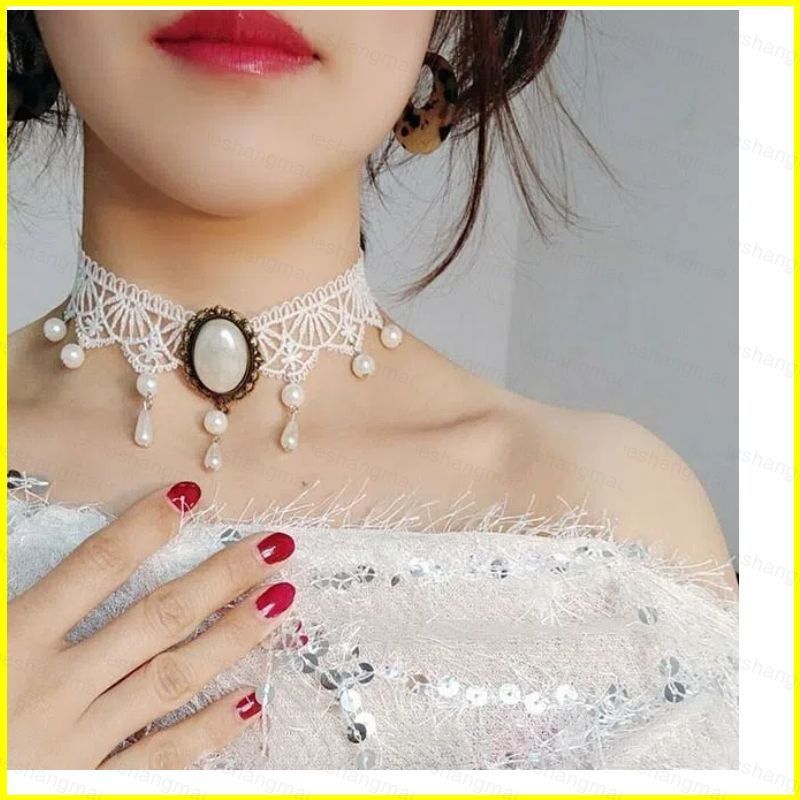 MG1 Accessories คล้องคอหญิง Palace Gothic สร้อยคอสาวเผ็ด สร้อยคอลูกไม้ choker ปลอกคอวินเทจ GM1