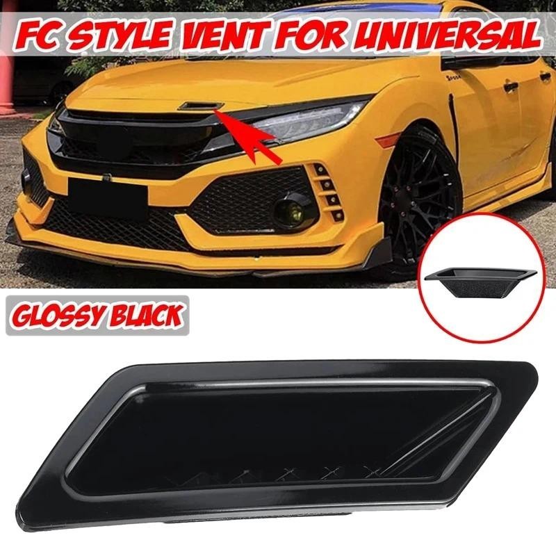 สีดําเงา Universal รถกันชนหน้า Vent Air Out ตกแต่งสําหรับ Honda Civic -A4 B8 Golf BMW-E90 E80 E82 F3