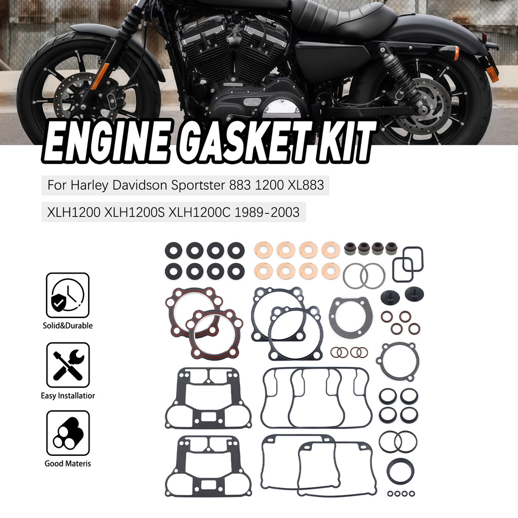 รถจักรยานยนต์เครื่องยนต์ปะเก็นชุดด้านบนและด้านล่างสําหรับ Harley Sportster 1200 XLH1200 91-2003 Sportster 1200 883 XLH1200 XL883