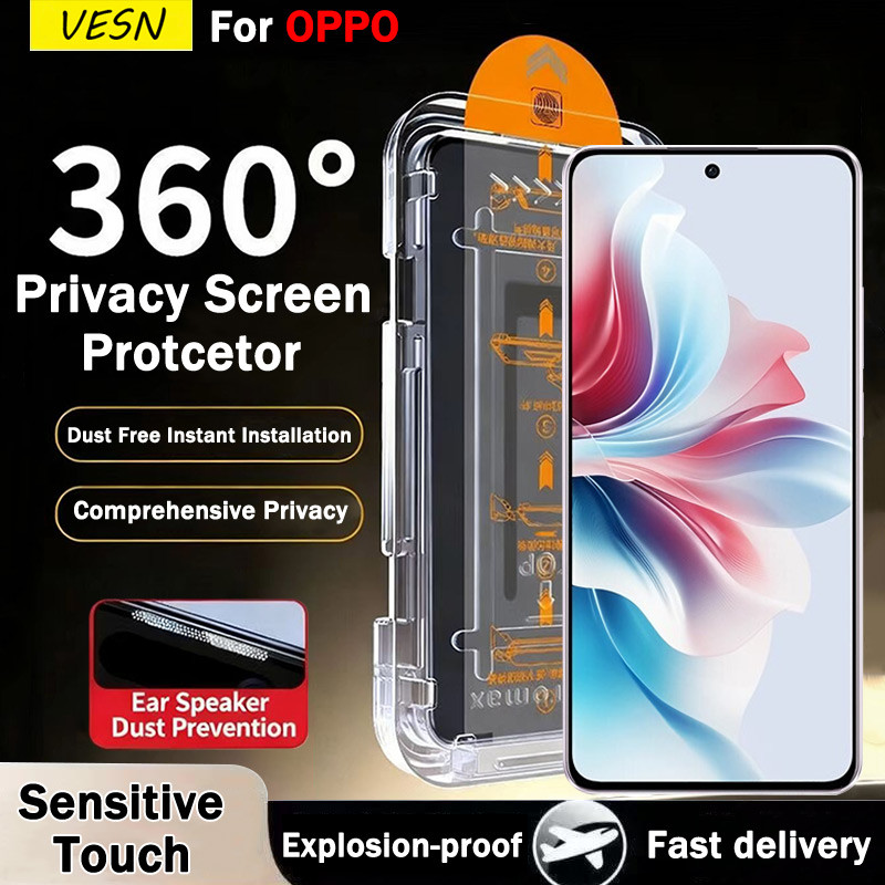 การติดตั้งฟรีฝุ่นความเป็นส่วนตัวฟิล์มแก้วนิรภัยสำหรับ OPPO F25 F23 F21 F19 F15s F17 F15 F11 F9 R17 P