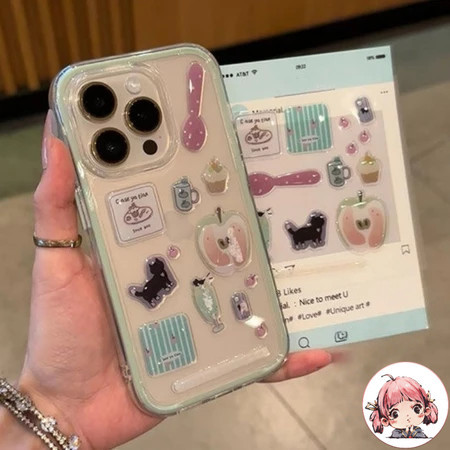 COD สติ๊กเกอร์ ตุ๊กตา ผลไม้ การ์ตูน แมว ขนม ที่ติดมือถือ เครื่องคอม เคสแท็บเล็ต ตัวติด น่ารัก ติดเคสสำหรับไอโฟน หลายรุ่น