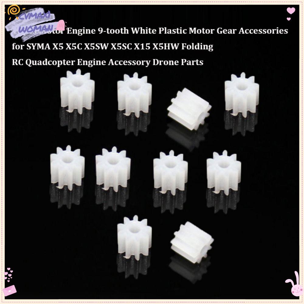 CYMX 10pcs อุปกรณ์มอเตอร์เกียร์,พลาสติก 9 ฟันมอเตอร์เกียร์,พับ Quadcopter Drone อะไหล่สําหรับ SYMA X