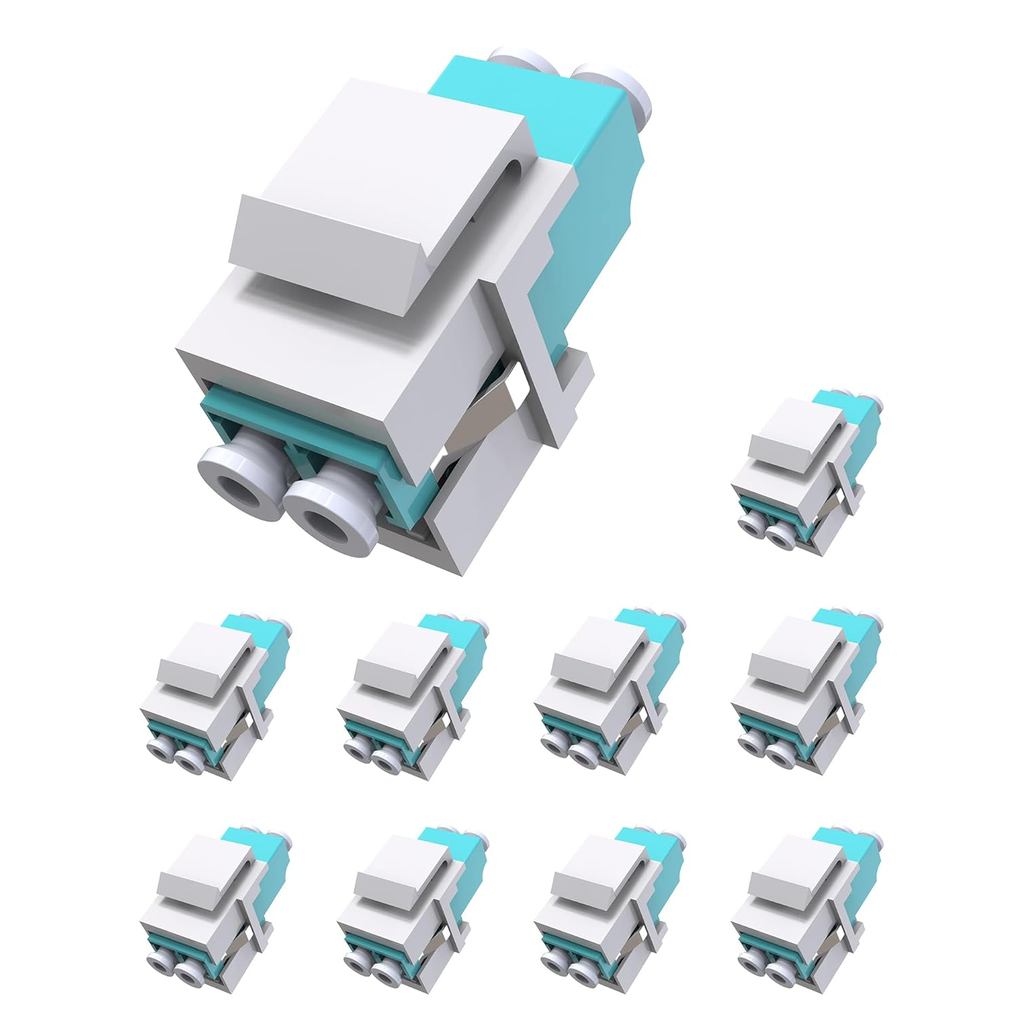 10 ชิ้น Duplex LC ถึง LC Fiber Coupler, Multimode Fiber Optic LC Keystone Jack Coupler สําหรับแผ่นผน