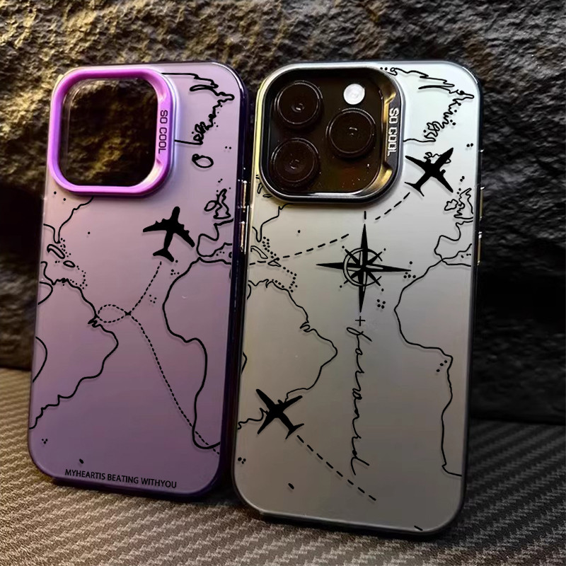 เคสเส้นทางเครื่องบินสําหรับ iPhone 17Air 16 15 14 13 12Min 11 Promax X XS XR XSMAX 7 8 Plus