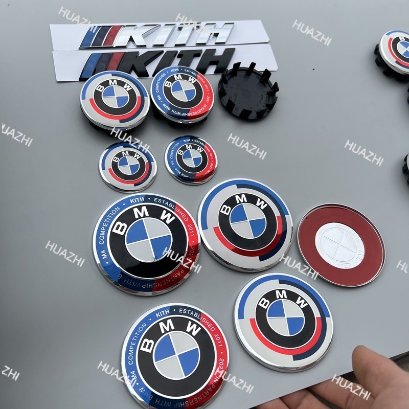 HZ สําหรับ BMW 50th Anniversary Edition โลโก้รถ Kith Co-Branded Limited Edition เหมาะสําหรับ F30 F20