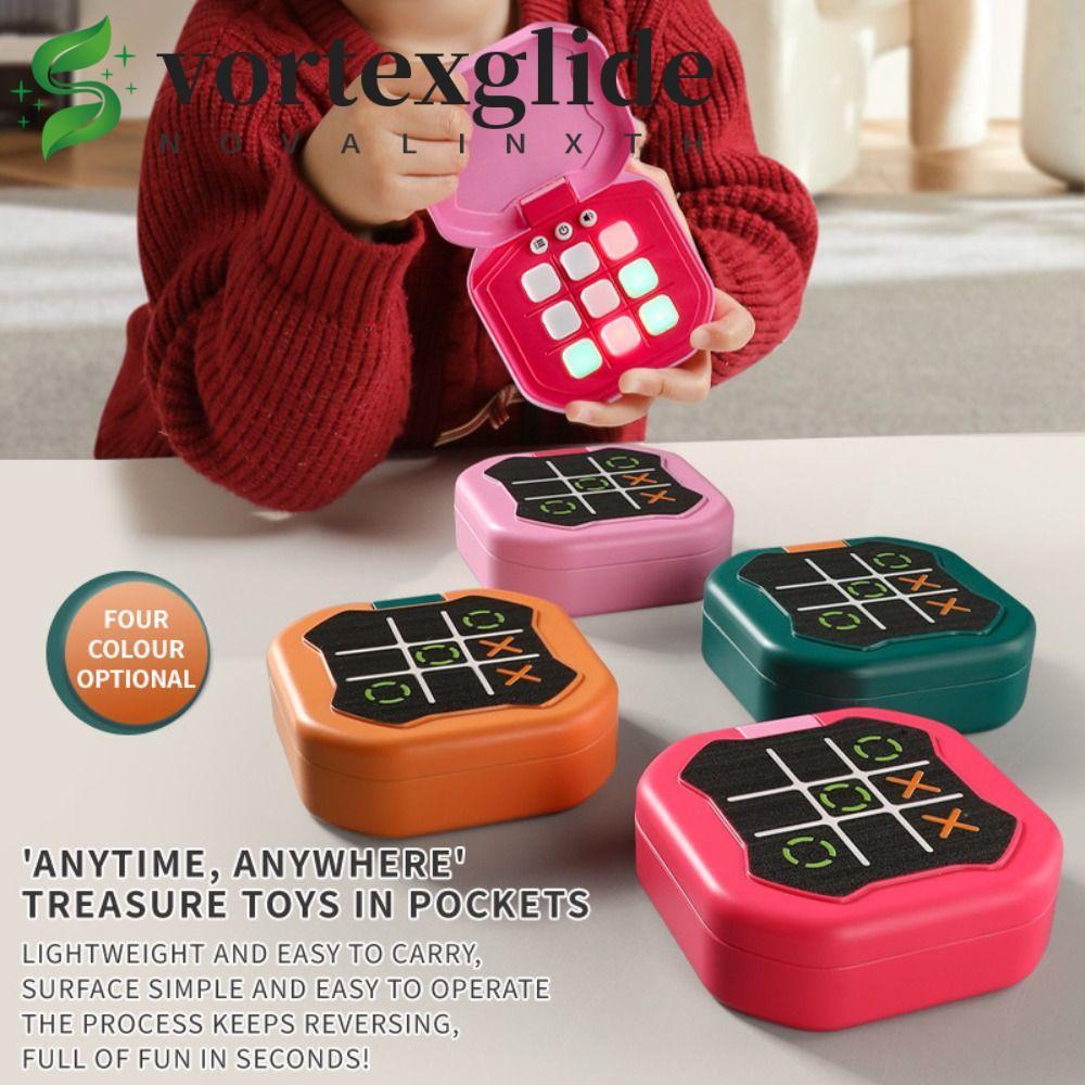 VORTEXGLIDE TIC-TAC-TOE เกม,อิเล็กทรอนิกส์ 9-in-1 Montessori Puzzle Table Game, Multifunctional Memo