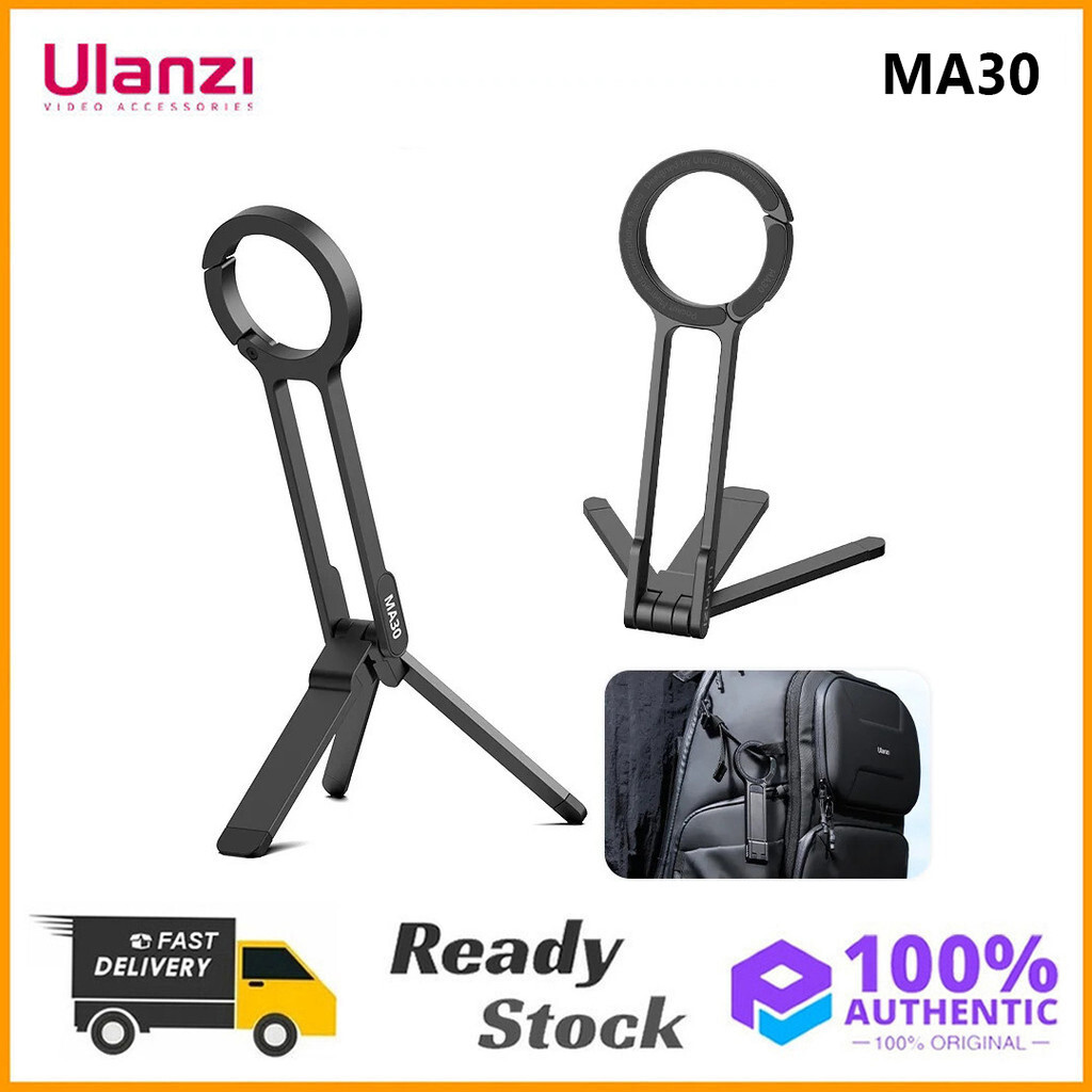 Ulanzi MA30 Carabiner Mounted โทรศัพท์ขาตั้งกล้อง Dual ด้านแม่เหล็กที่วางโทรศัพท์สําหรับวิดีโอ Light