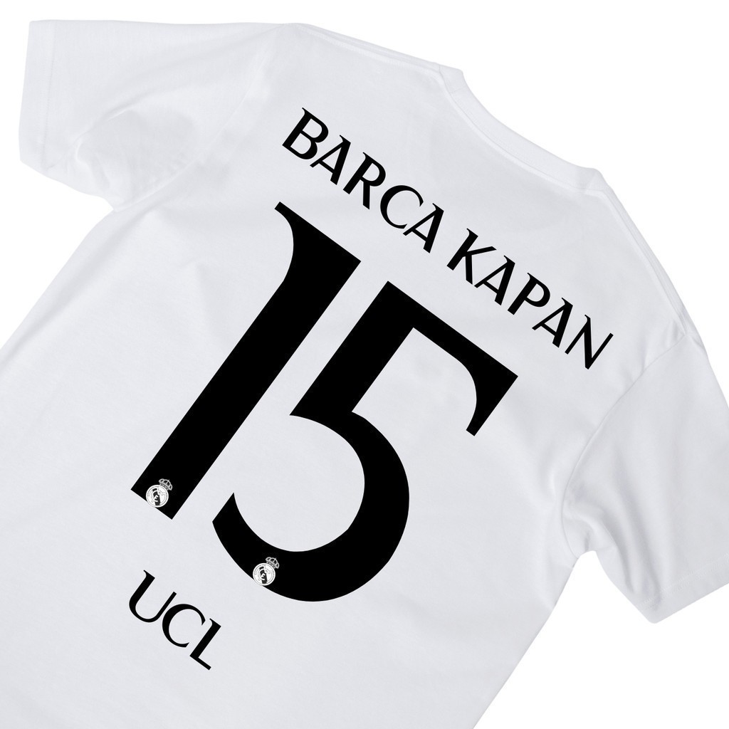 เสื้อยืด Real Madrid Barca 15 UCL - เสื้อยืดผ้าฝ้ายหวีสําหรับผู้ชายและผู้หญิง
