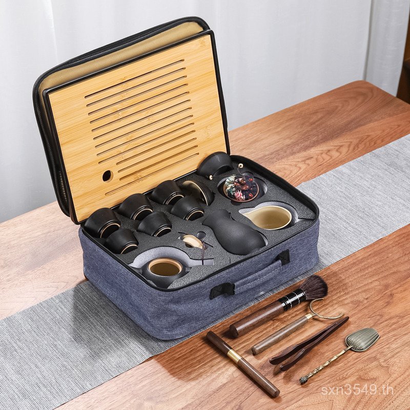 ชุดน้ําชาขนาดเล็กสํานักงานชุดครัวเรือนโมเดิร์น Hualien กาน้ําชาหลังคาเดินทางแบบพกพา Kung Fu ถ้วยชา 9