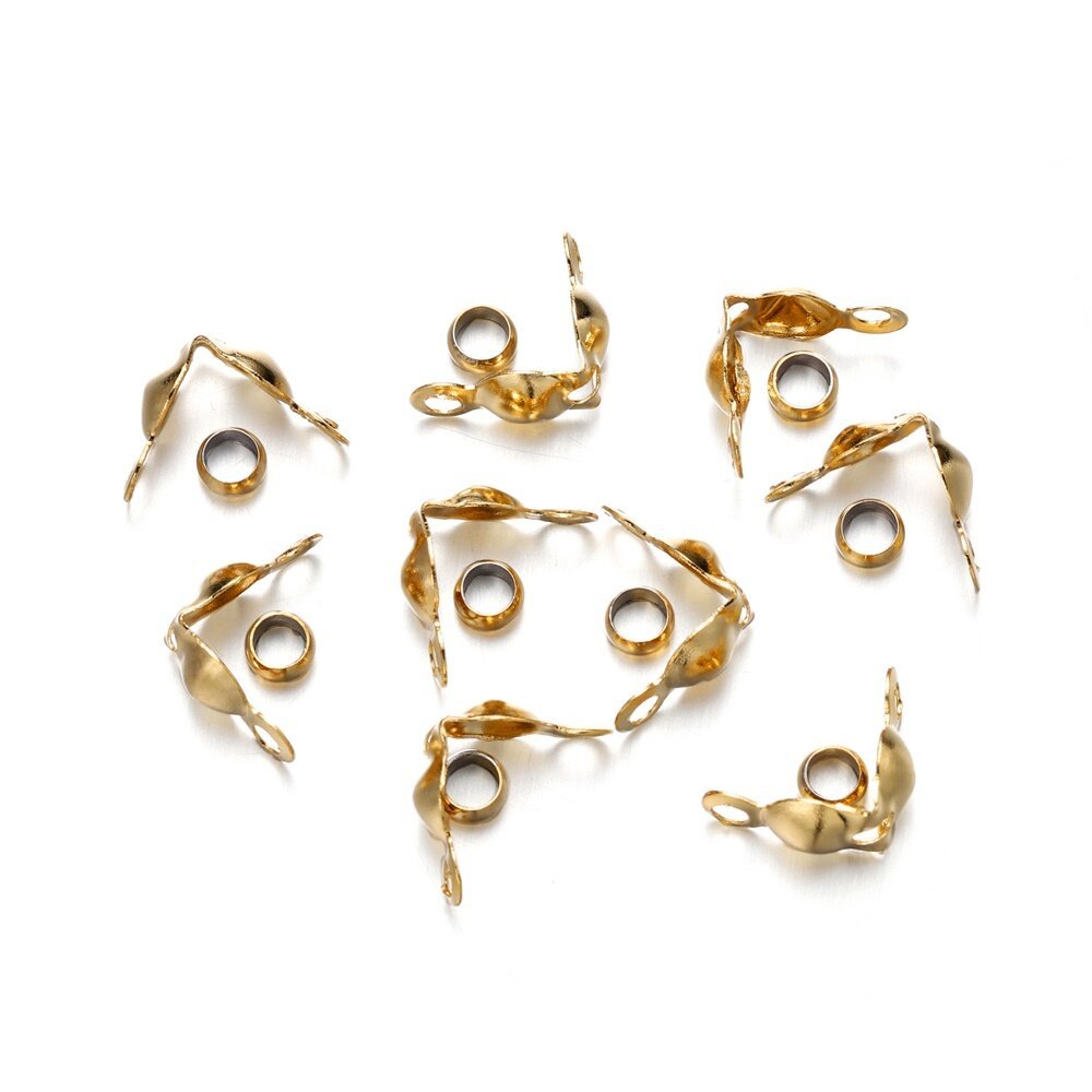 St.kunkka อุปกรณ์ปิดปม/ลูกปัดบีบสแตนเลส DIY อุปกรณ์ทำเครื่องประดับ【50＋50Pcs】 - รูปที่ 4