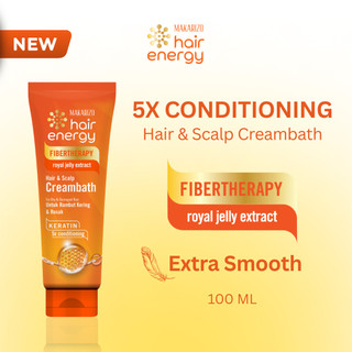 [BARU] Makarizo Hair Energy Fibertherapy Hair & Scalp Creambath 5X Conditioning Royal Jelly Extract 100 mL