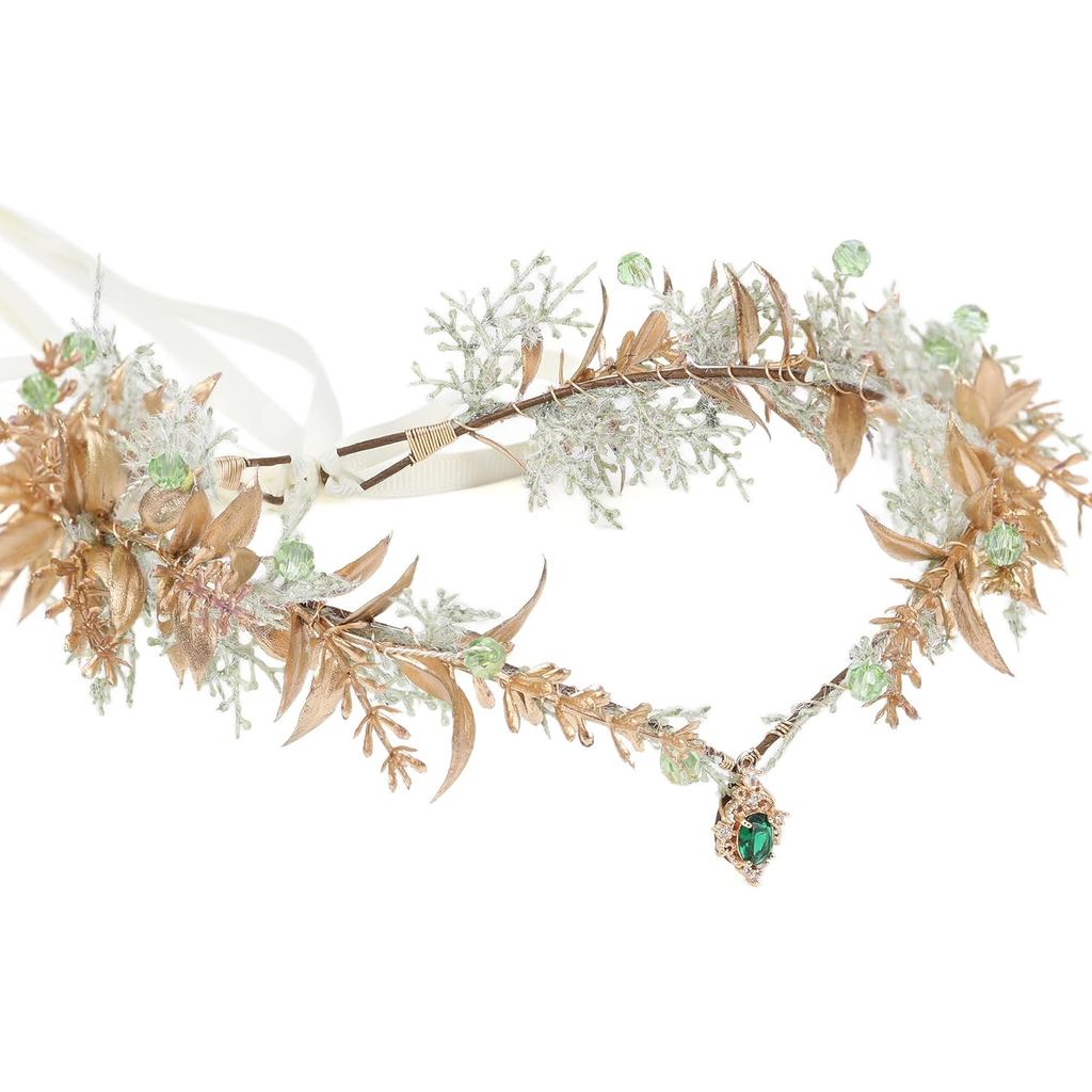 MOSTORY Fairy Flower Crown for Women - Woodland Elf Crown for Renaissance Faire Accessories Cosplay 