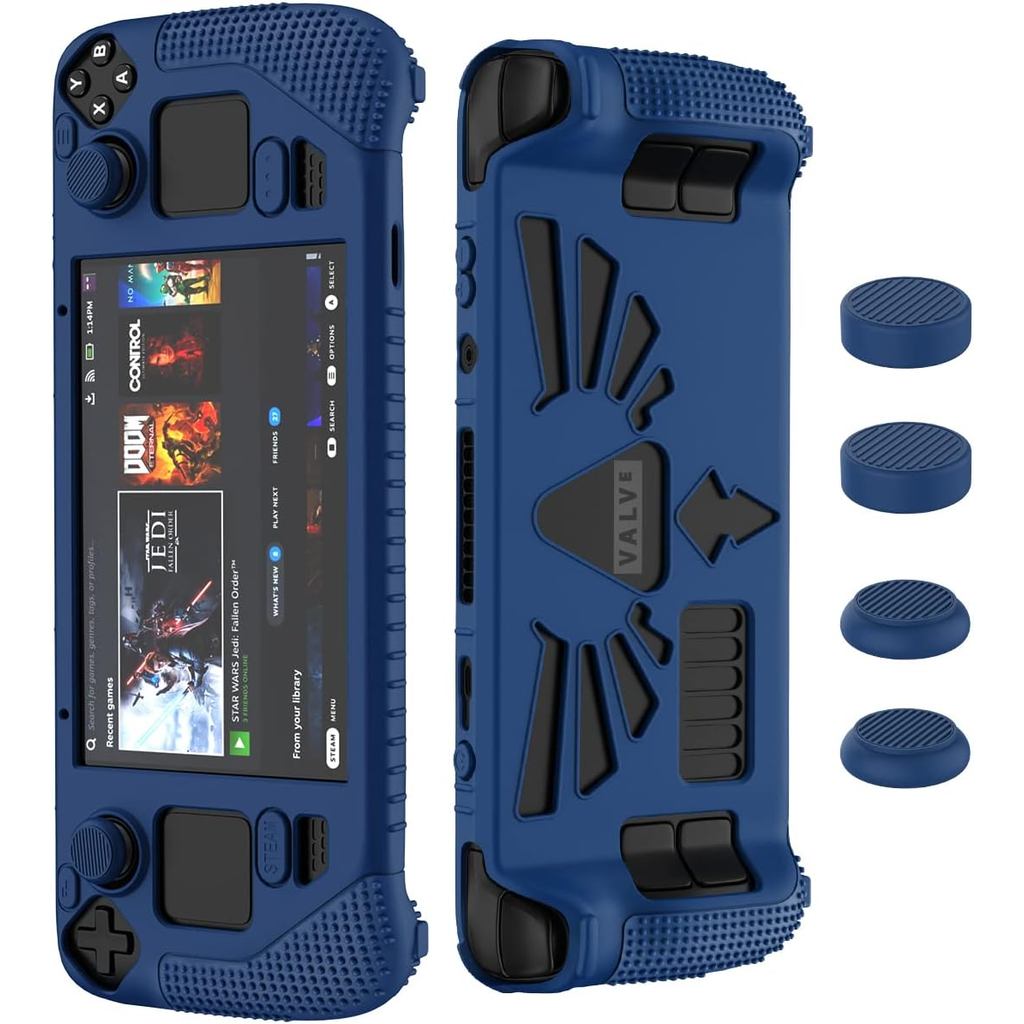 Steam Deck/Steam Deck OLED Standing Protective Case, Thickening Silicone Accessories Protector, Soft