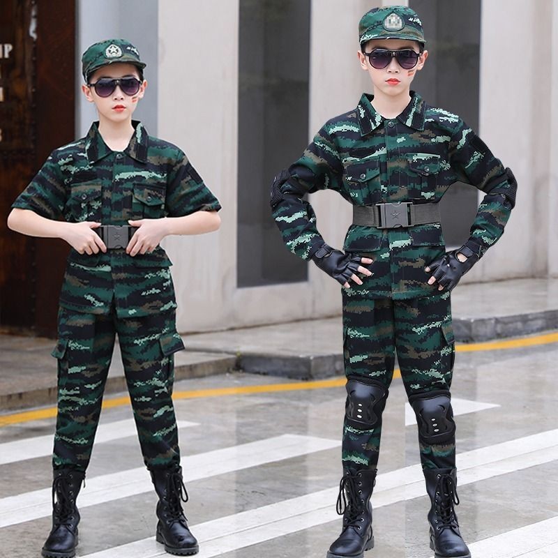 【จัดส่ง 24 ชม. 】ชุดทหารเด็ก ชุดอาชีพเด็ก ชุดอาชีพในฝัน ชุดมี กางเกงทหาร+เสื้อทหารแขนสั้น+หมวกทหาร+เข็มขัด - รูปที่ 5