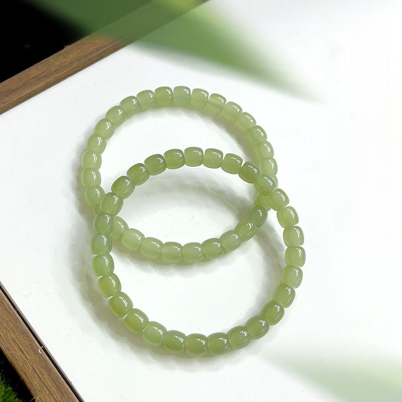 สร้อยข้อมือหยกธรรมชาติสำหรับผู้หญิง ดีไซน์เรียบง่าย อเนกประสงค์