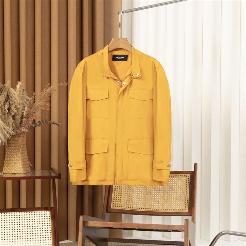 S9ZF Kito* Autumn Winter New Men's Versatile Fashion Turn-down Collar Zipper Multi-pocket Design Cas