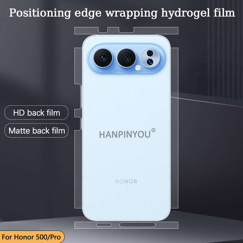 สําหรับ Honor 500 Pro 500pro ตําแหน่งห่อขอบด้านข้างคลุมทั้งหมดตัวป้องกันหน้าจอด้านหลัง HD/Matte Ultra Thin Scratch Autorepair ฟิล์ม Hydrogel นุ่ม