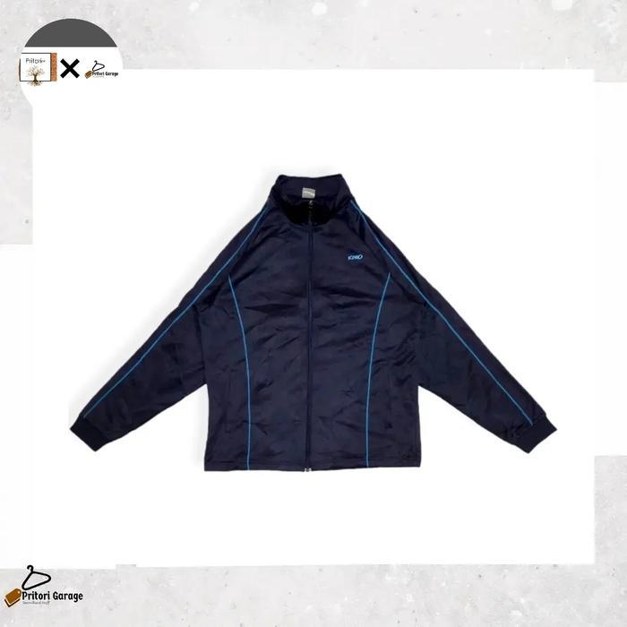 เสื้อแจ็คเก็ตวิ่ง Windbreaker Ignio Dark Navy List Stripe Blue