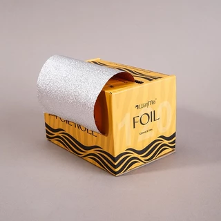 BOFEI ฟอยล์ม้วน ขนาด 12*50cm หนา 12 ไมครอน ผิวเนื้อทรายไม่ขาดง่ายมีที่ตัดในตัว ไว้ไฮไลท์ผม ย้อมผม ทำสีผม