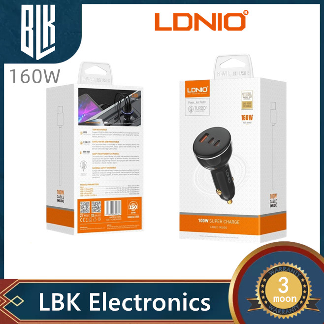 LDNIO C102 ที่ชาร์จในรถยนต์ 160W 3 USB Super Fast Car charger C102