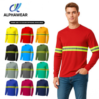 Reflectorize Strips Long-Sleeve for Safety Construction & Roadwork Essential for Men [R421]