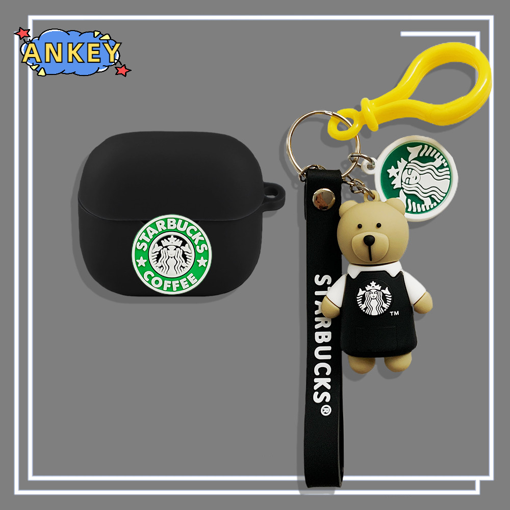 Case for Baseus Bass BP1 NC EP10 NC Case Earphones Premium Silicone Coffee Bear Cartoon Pattern Cove