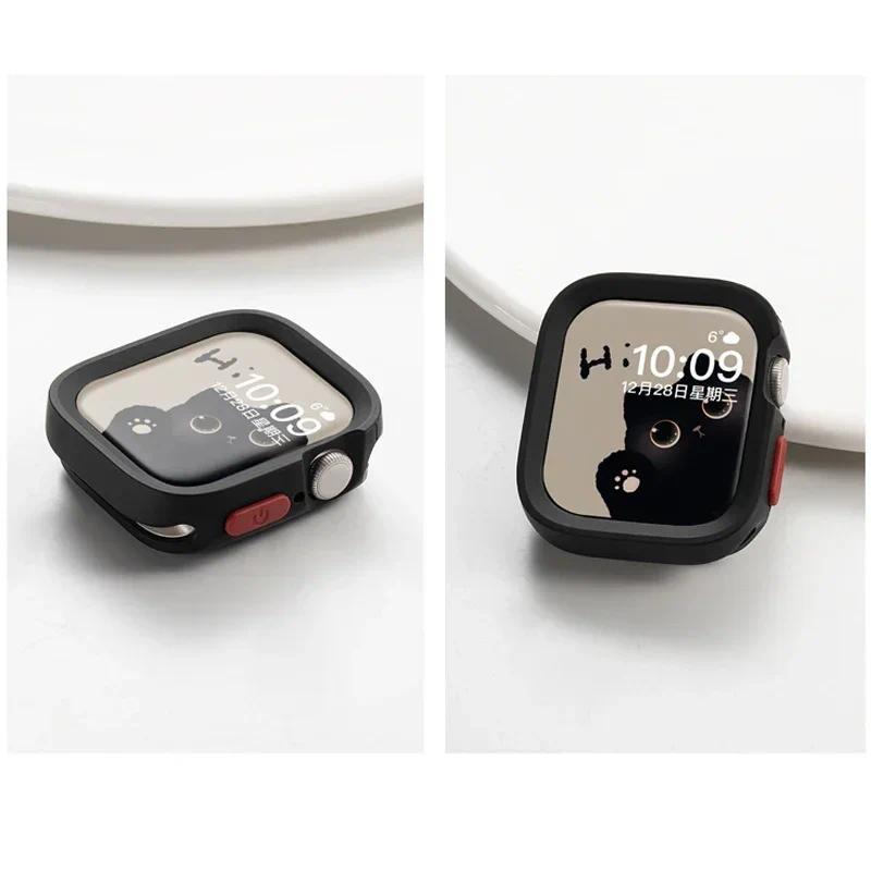 ฝาป้องกันหน้าจอซิลิโคนอ่อน for Apple Watch Ultra/SE 3 2 IWatch Series 11 10 9 8 7 6 5 4 3 2 1 49 46 45 44 42 41 40 38mm - รูปที่ 5