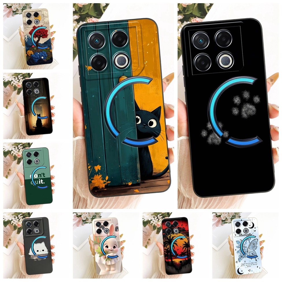 ฝาครอบ Infinix GT 20 Pro 5G ปลอก X6871 ซิลิโคนแฟชั่นหรูหราดอกไม้ Kawaii น่ารัก 2D ทาสีเคสโทรศัพท์ Infinix GT20 Pro