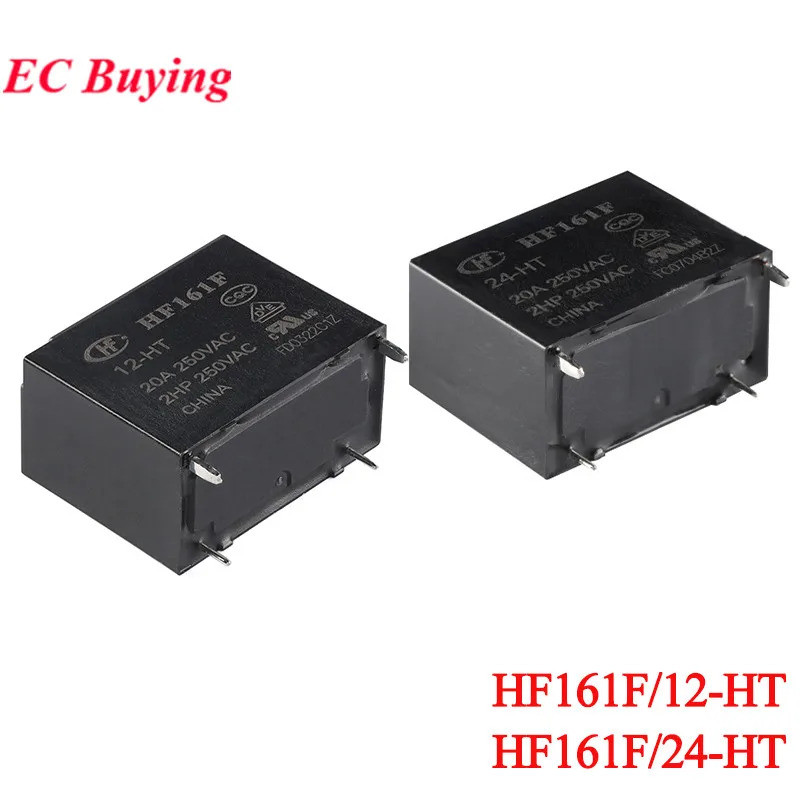 2 ชิ้น/1 ชิ้นรีเลย์กําลังสูง HF161F/12-HT 24-HT HF161F-12-HT HF161F-24-HT 12VDC 24VDC DC 12V 24V 20A