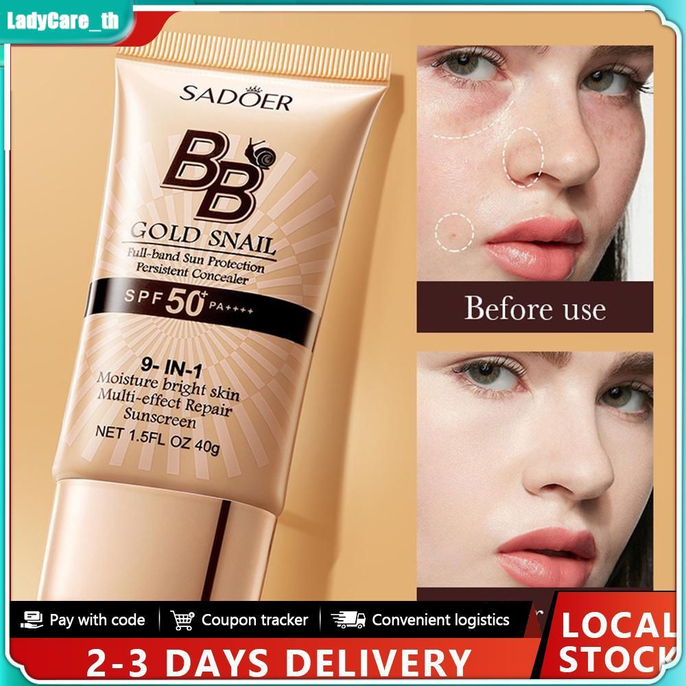 COD Liyueet 2023 CNY ใหม่ SADOER Gold Snail Sunscreen BB Cream Foundation Finishing Concealer LadyCa