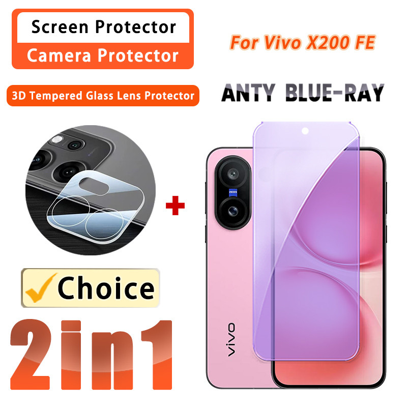 2 IN 1 ฟิล์มกระจกนิรภัย Vivo X200 FE Anti-bluelight ฟิล์มสําหรับ Vivo X300 Pro X200 Pro Mini X200 FE