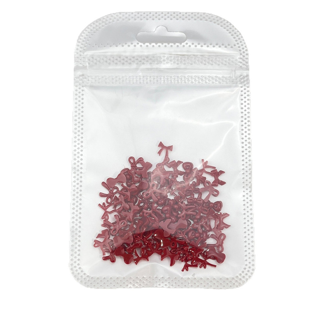 เครื่องประดับตกแต่งเล็บ 100 ชิ้น โบว์แดงแองโกลา สไตล์ฝรั่งเศส โบว์ริบบิ้นสีแดงเชอร์รี่ ประดับเรซิน ประดับตกแต่งเล็บนักเรียนหญิง อุปกรณ์ทำเล็บสำหรับร้านทำเล็บ JOYFEEL - รูปที่ 7