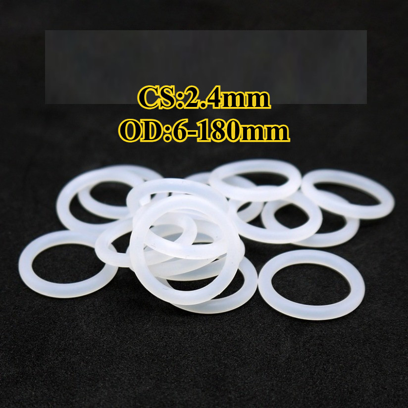 ปะเก็นโอริง CS2.4mm*OD6-180mm O-ring แหวนซีลซิลิโคนสีขาวซีลเกรดอาหารแหวนยางกันน้ําปะเก็นยืดหยุ่น (YDD-LD-MB)