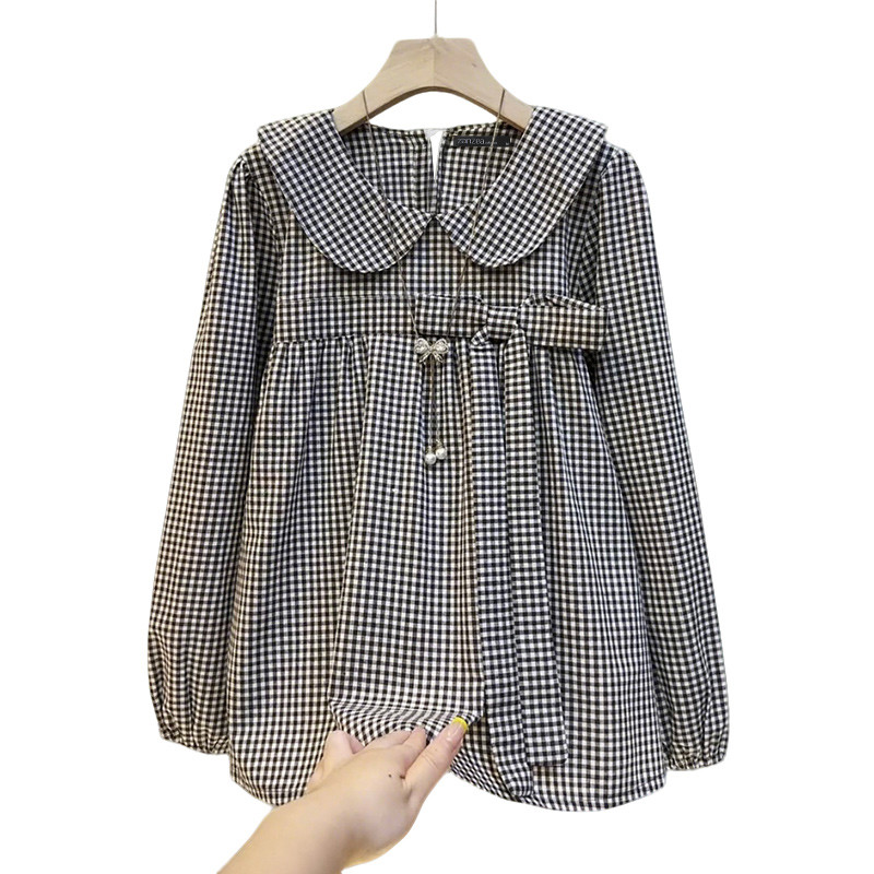 ZANZEA เสื้อลายสก๊อตแขนโบว์ pleated สไตล์เกาหลี retro — صورة 5
