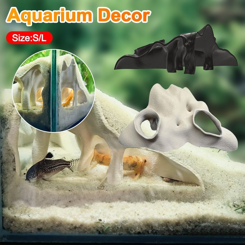 STARYSWAY พิมพ์ถ้ํา, ทนทาน Faux Mangrove Root ปลา Hideout, Hideout Decor Natural-Look Decor Textured Root สไตล์อุโมงค์ถ้ําสําหรับ Betta ขนาดเล็กน้ําสัตว์เลี้ยง