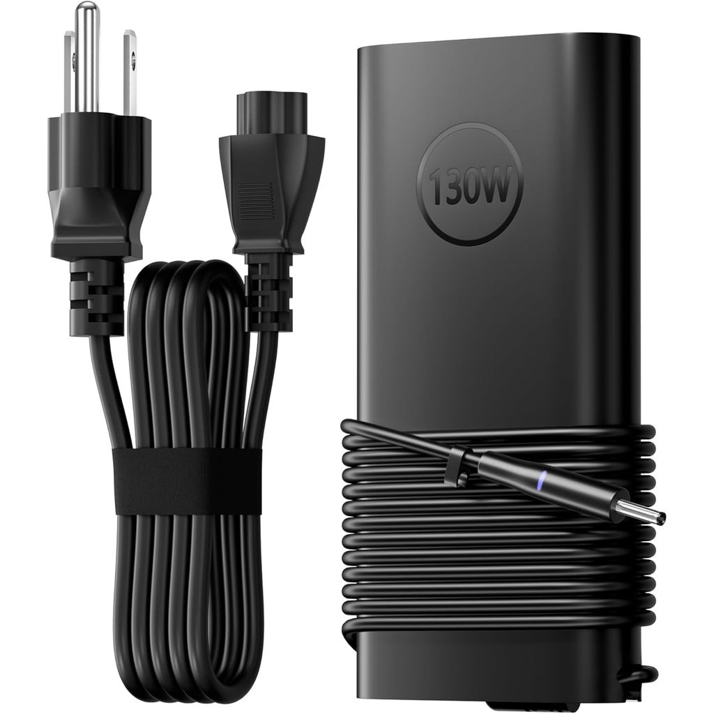 130W 4.5mm Round Tip AC Adapter Laptop Charger Dell XPS 15 7590 9530 9550 9560 9570 Compatible with 