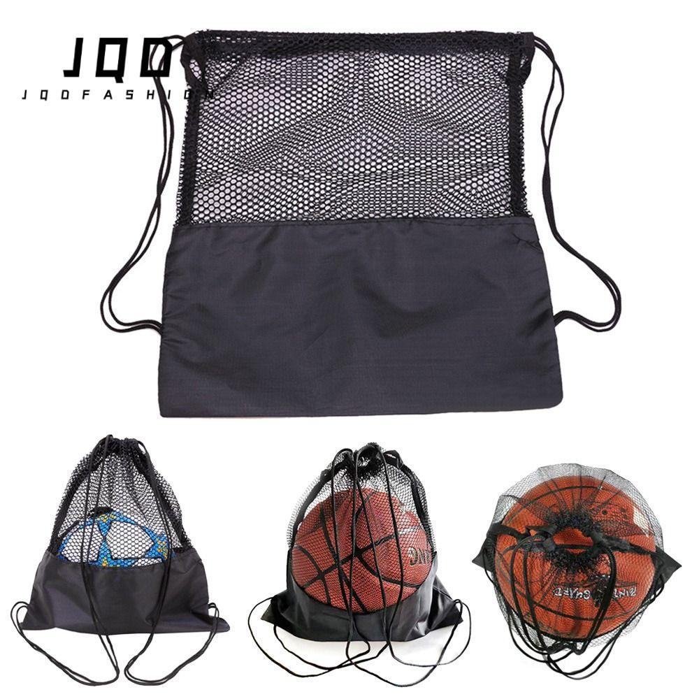 JQD Ball Storage Backpack, Black Basketball Cover Mesh Bag, Basketball Carry Bag Portable Basketball