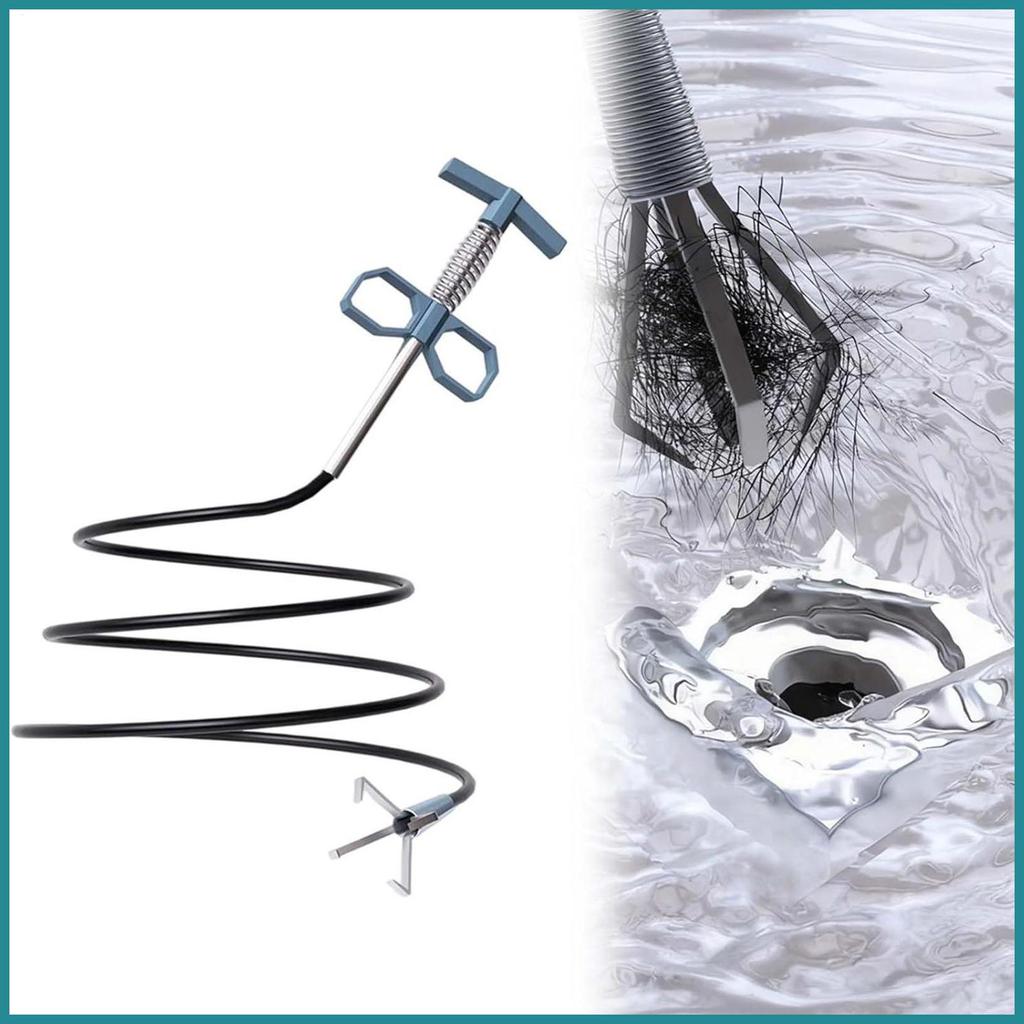 Drain Hair Remover 4-Claw Grab Bendable Spiral Heavy-Duty Unclogger Drain Snake Hair Drain Clog Remo