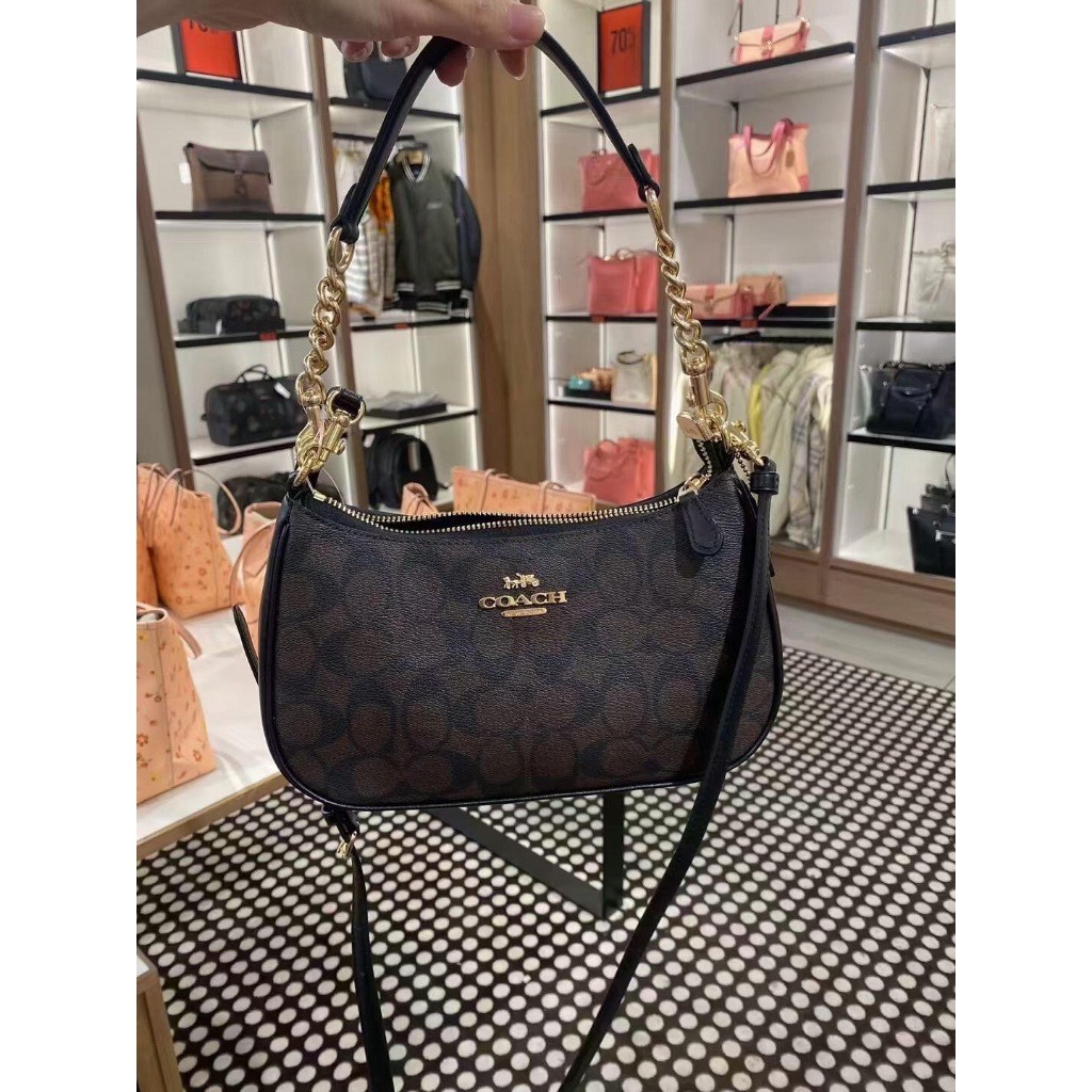 【สินค้าพร้อมส่ง】100%ของแท้ Outlet ปลอดภาษีCoach Teri 25 Crossbody Bag Little C Big C สามารถถอดและเปลี่ยนสายสะพาย 2เส้น - รูปที่ 7