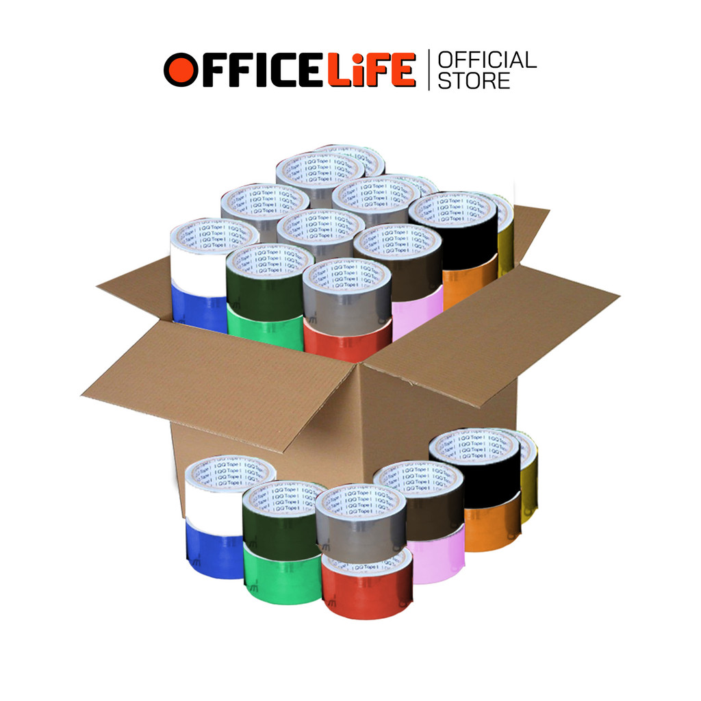 QQ Tape (คิวคิว เทป) เทปผ้า เทปแล็คซีน ขนาด 1 นิ้ว / 1.5 นิ้ว / 2 นิ้ว  ความยาว 8 หลา ( ยกลัง )