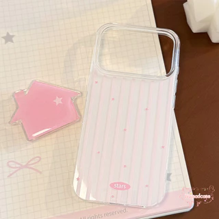 เคสไอโฟน 17 สำหรับ iPhone Air 16 Plus 12 11 15 14 17 Pro Max 14 7 8 Plus X Xr Xs Max ปก IMD ลายดาวสีชมพูหวานหรูหราใหม่