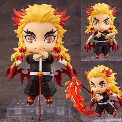 Demon Slayer รุ่น Q Nendoroid 1541 #Purgatory Kyojuro Yanzhu Movable Face Change ฟิกเกอร์ชนิดบรรจุกล