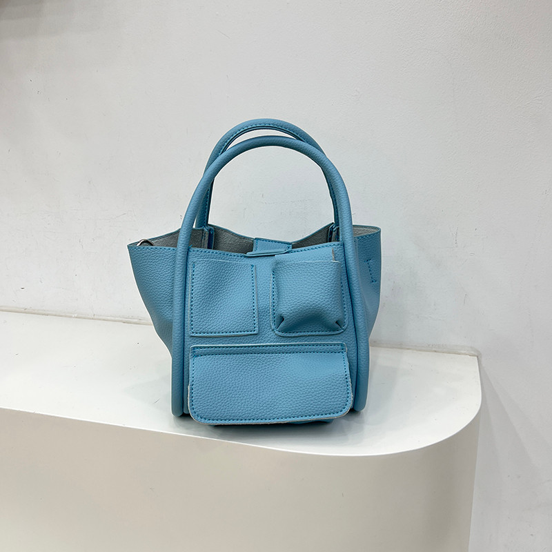 Obi Niche Design Fashion กระเป๋าตะกร้าผักสไตล์เกาหลี ลายมาร์ค่อนด้านเฉียง สำหรับผู้หญิง