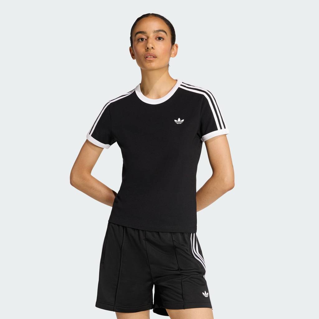 adidas Lifestyle 3 STRIPES SLIM TEE Women Black KD7980