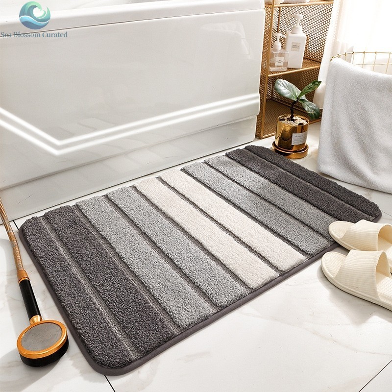 หน้าห้องน้ำลื่นและเปียกอยู่เสมอหรือไม่? แผ่นรองพื้นซับน้ำ Anti-slip หนาพิเศษ! สำหรับ Bathroom, Kitchen, ทางเข้า