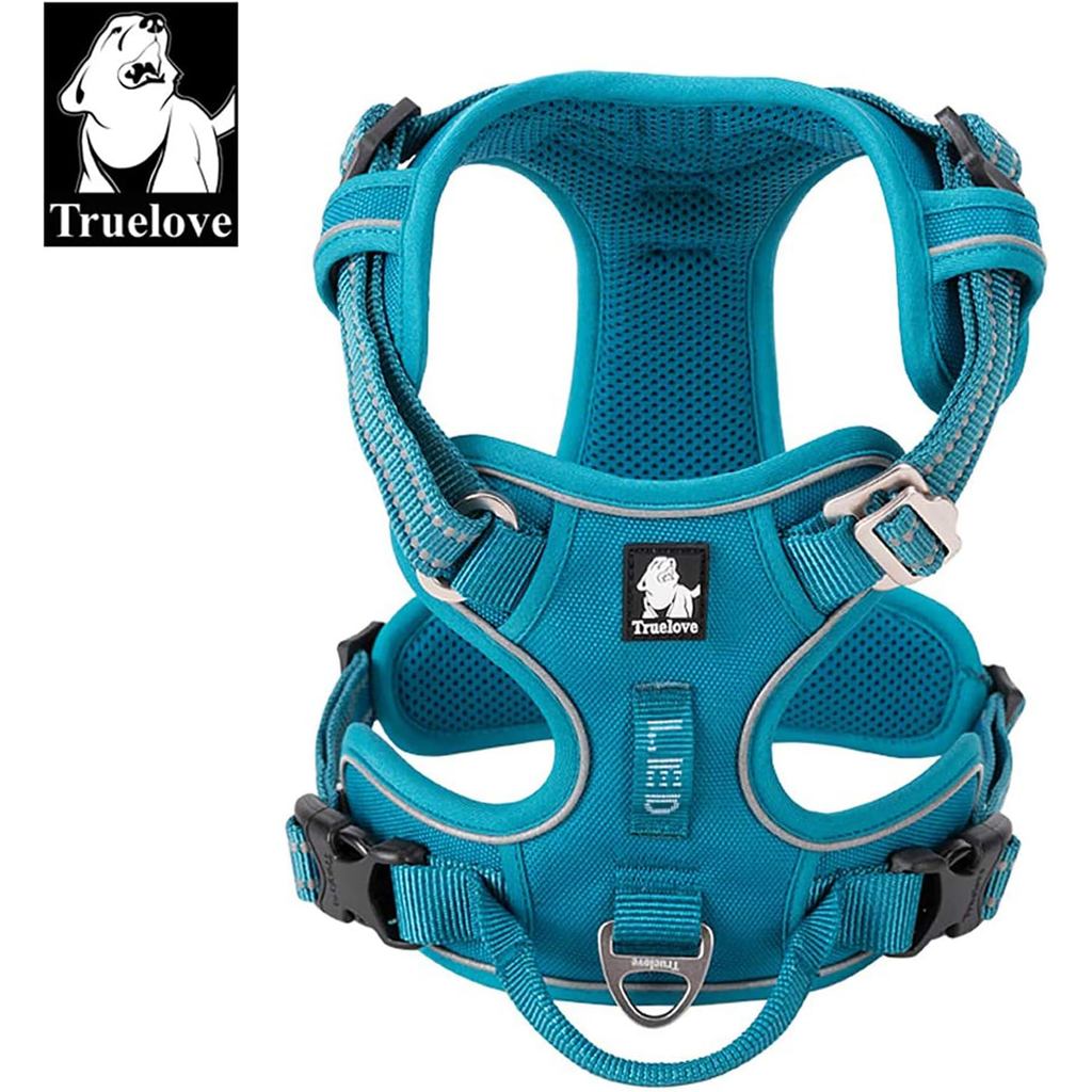 TRUE LOVE Dog Harness No Pull Nylon Reflective Pet Harness Adjustable Comfortable Control Step-in Br