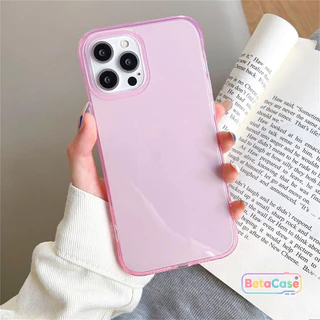 เคสโทรศัพท์ใสสีน้ำเงินและชมพูแบบโปร่งแสงรูใหญ่สไตล์มินิมอลสำหรับ iPhone 11, 16, 15, 14, 13, 12 Pro Max