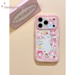 เคสกระต่ายน่ารักหวานเข้ากันได้กับ iPhone 17 16 15 14 13 12 11 Pro Max X Xr Xs Max 7 8 Plus SE2020
