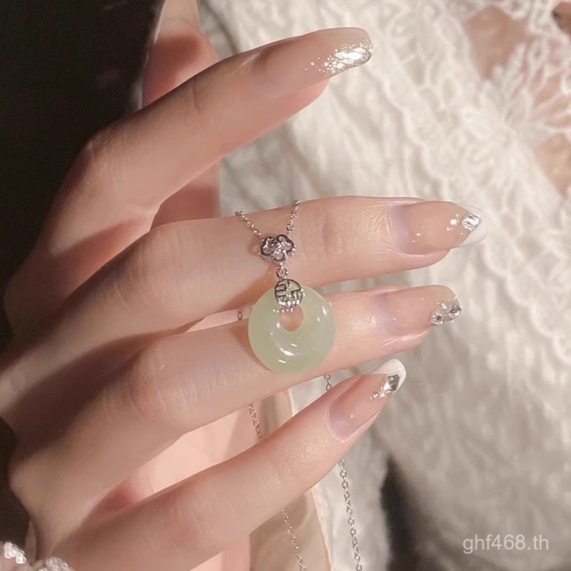 สร้อยคอมากกว๊าวหยก s999 สไตล์จีน พร้อมจี้ ปลอดภัย และทันสมัย DY9V